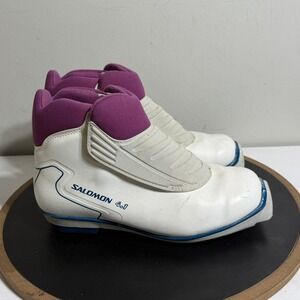 Salomon SNS Profil Nordic Ski Boots Women US 8.5 White Purple Classic XC
